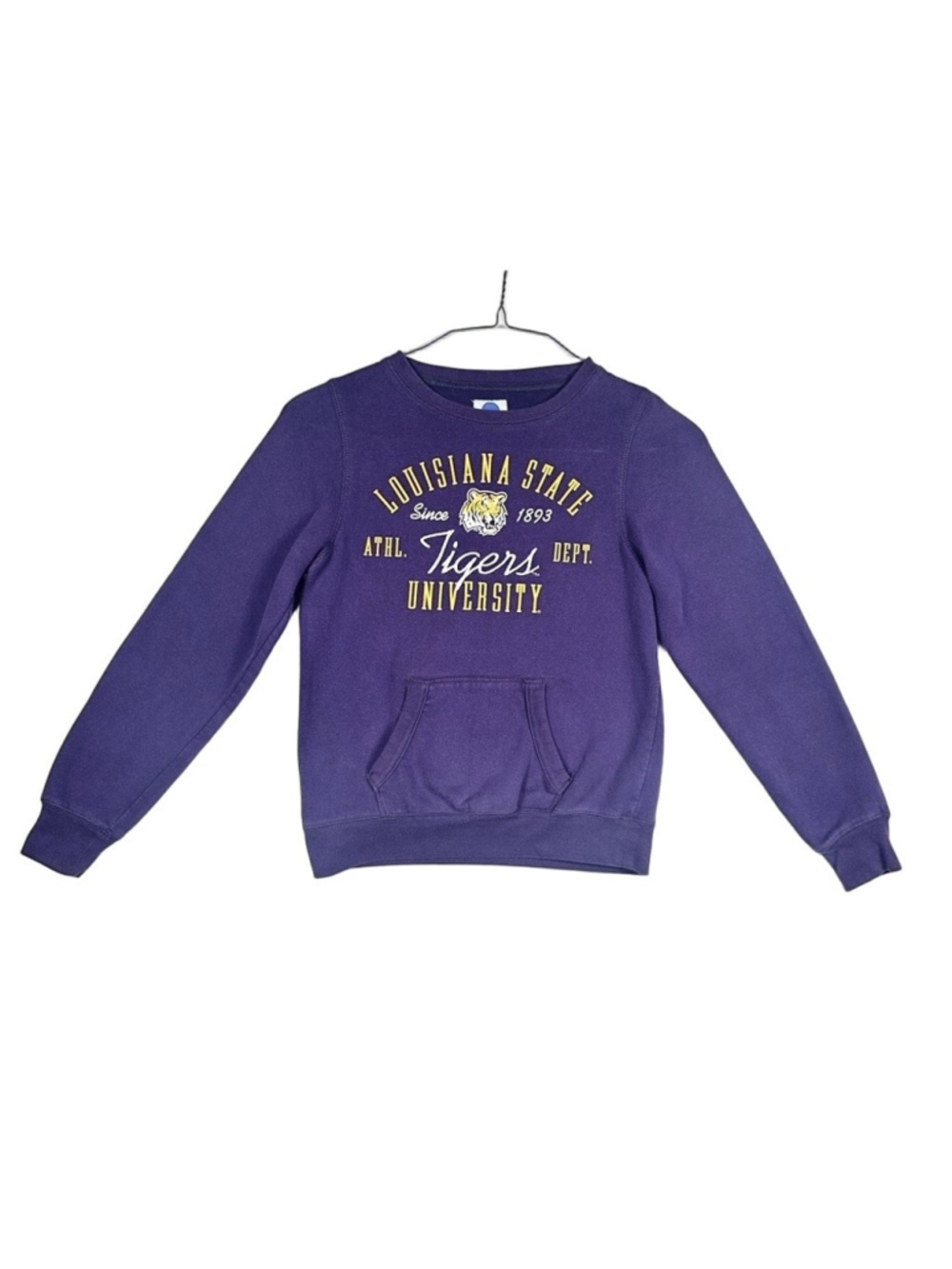 Vintage NCAA LSU Tigers Football Sweatshirt Purple Performance Retro Women Small